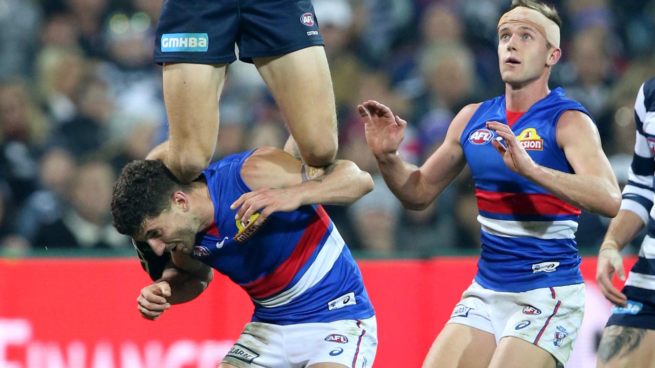 Tom Liberatore's contribution to Saturday night's game was being the step ladder for Tom Stewart.