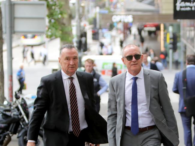 07/11/2019: Craig Emerson and Jay Weatherill  arrive for the ALP National executive meeting to receive the ALP review, in Melbourne  Stuart McEvoy/The Australian.