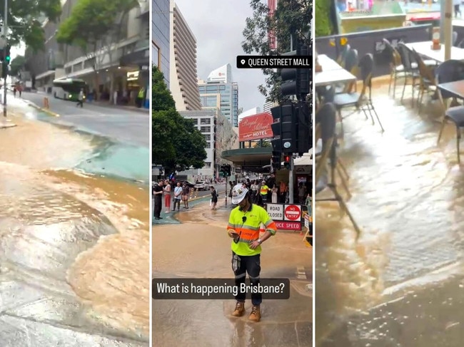 A burst water main has inundated Brisbane CBD