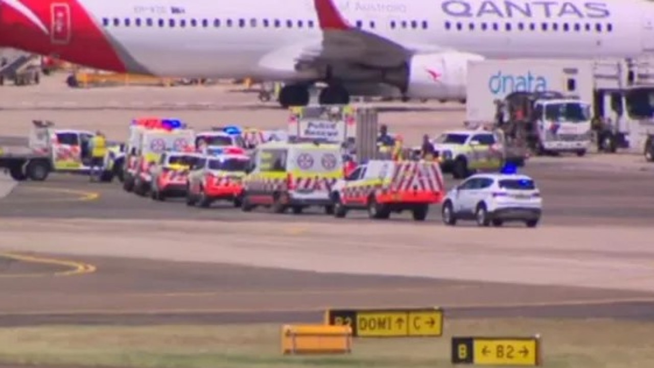 A plane made an emergency landing after engine failure. Picture: 9 NEWS.