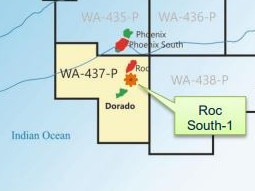 The approximate location of Carnarvon Petroleum's Roc South exploration field. Picture: Supplied