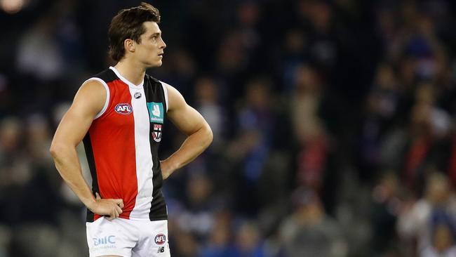 St Kilda skipper Jack Steele after the final siren. Picture: Michael Willson/AFL Photos