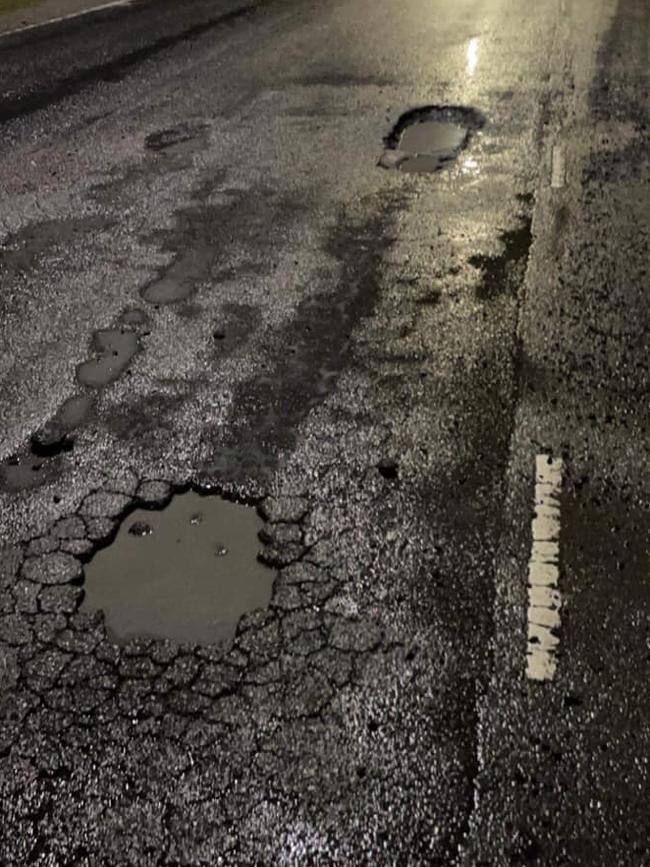 Dozens of motorists living in Cardinia are being stung thousands of dollars to repair tyres due to large potholes. Picture: Supplied