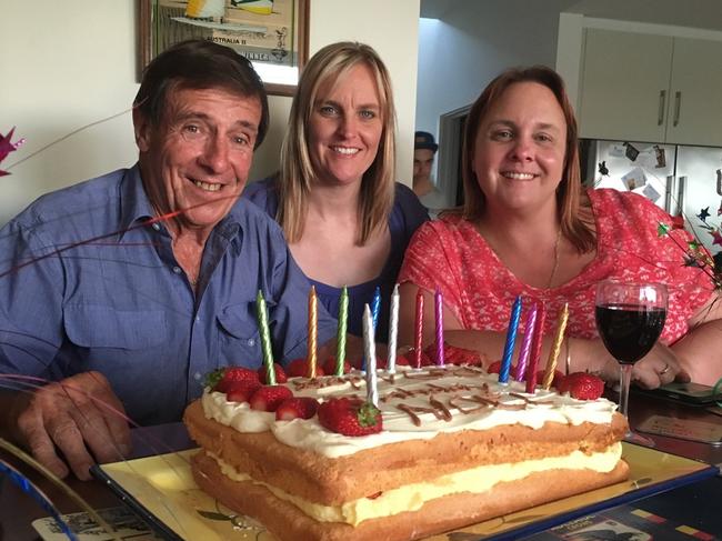 Noel Faggotter with his daughters Torie Cooper and Naomi Porter. Picture: Supplied