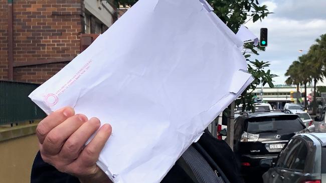 Mitchell Paul Drake, 53, of Frenchs Forest, outside Manly Court House where he had been convicted of high-range drink driving after a road collision when his seven-year-old son was in the car. Picture: Jim O'Rourke