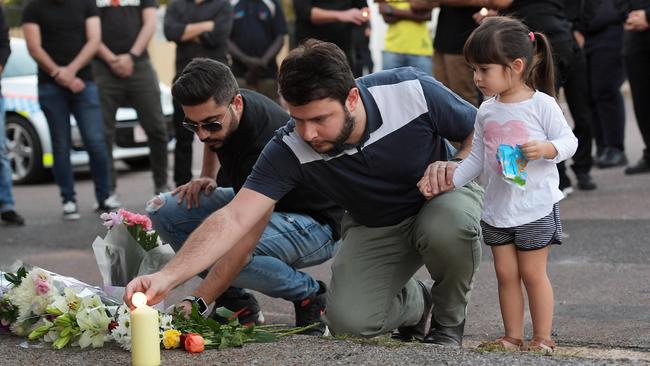 Mourners gathered at the Palms Motel in the city on Thursday night to remember Darwin taxi driver, Hassan Baydoun. Picture: Keri Megelus