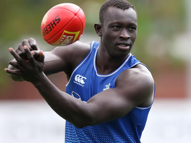 Majak Daw did not train with Kangaroos teammates on Monday. 