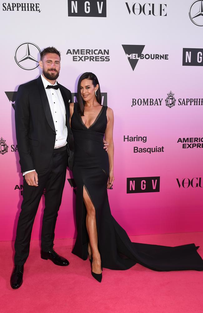 Shaun Hampson and Megan Gale at last month’s NGV Gala in Melbourne. Picture: Josie Hayden