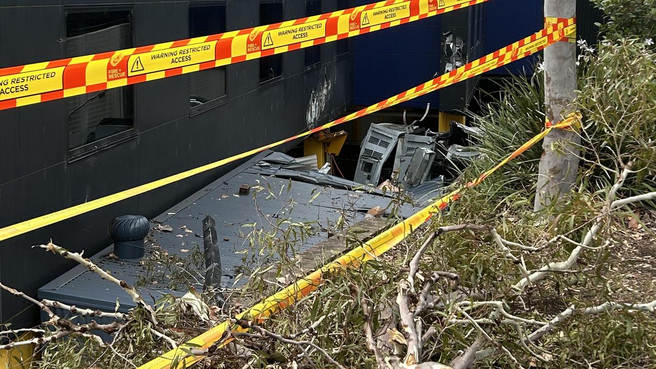 The car travelled off the road and fell down into the underground carpark.