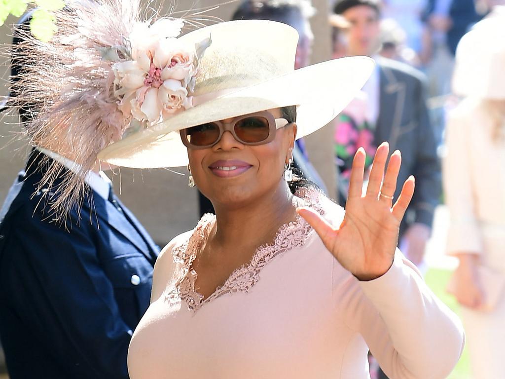 US presenter Oprah Winfrey arrives for the wedding ceremony of Britain's Prince Harry, Duke of Sussex and US actress Meghan Markle. Picture: AFP