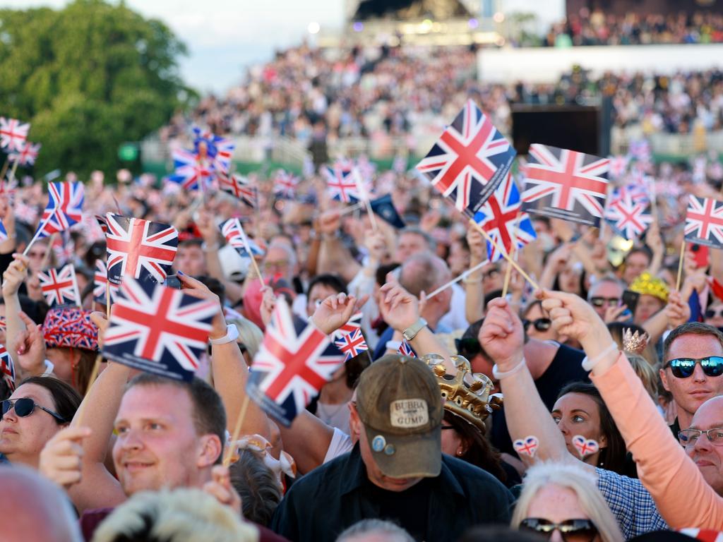 Crowds gathered in Windsor for the Coronation Concert. Picture: Getty Images