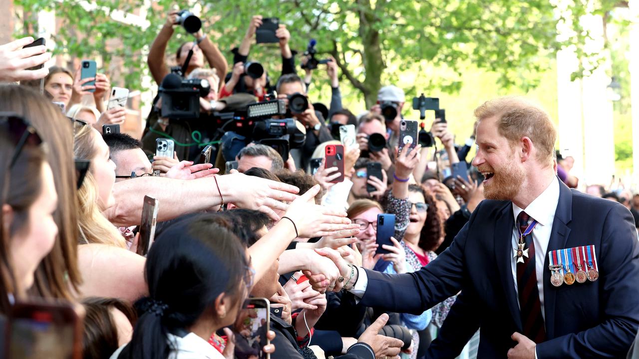Harry meets members of the public as he departs The Invictus Games Foundation 10th Anniversary Service. Picture: Chris Jackson/Getty Images for Invictus Games Foundation