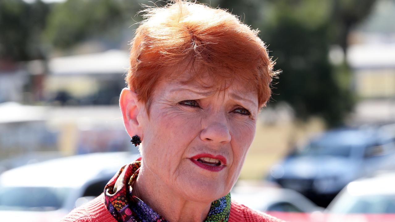 One Nation Senator Pauline Hanson is promising “mayhem” unless the Morrison Government takes action to oppose vaccine mandates. Picture: NCA NewsWire / Peter Lorimer.