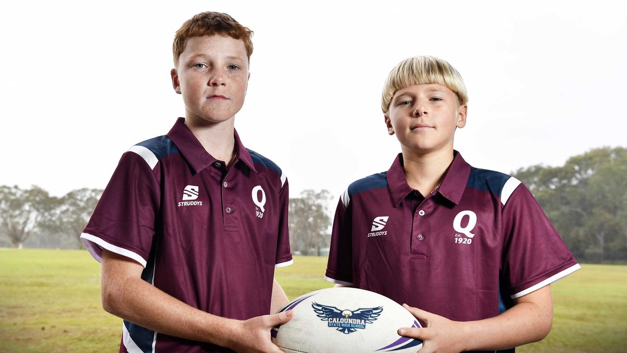 Rising rugby league talent Fletcher Clark and Kodi Lambert. Picture: Patrick Woods.