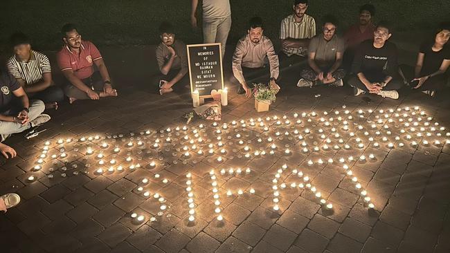 The Bangladeshi Student Association of Charles Darwin University CDU held a vigil for Md Isfaqur Rahaman (Sifat) on Friday night. Picture: Facebook/Bangladeshi Student Association