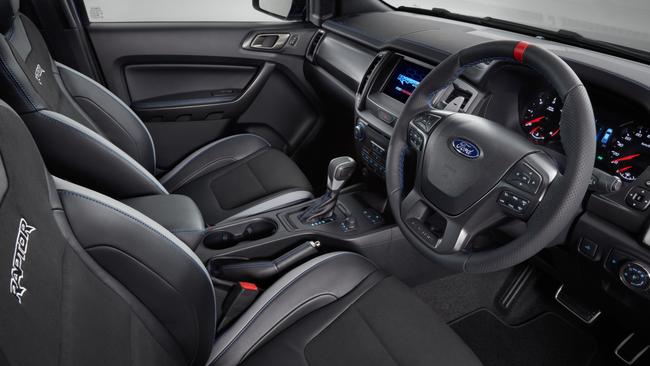 The Raptor gets sports seats, and paddle shifters on the steering wheel. Picture: Supplied.