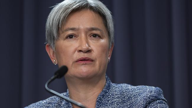 Foreign Minister Penny Wong deserves not credit for temporarily halting funding to the Jew-hating UNRWA, writes Andrew Bolt. Picture: NCA NewsWire / Martin Ollman