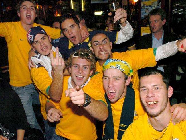 Thousands of fans turned out to Circular Quay live site to watch Aust vs Japan in the World Cup Soccer. At Jacksons on George.