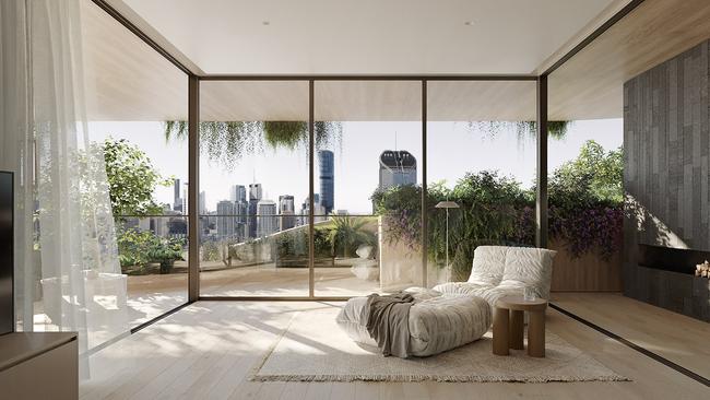 Inside the planned Urban Forest apartment building. Supplied: Aria