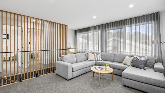 Another living space is upstairs.