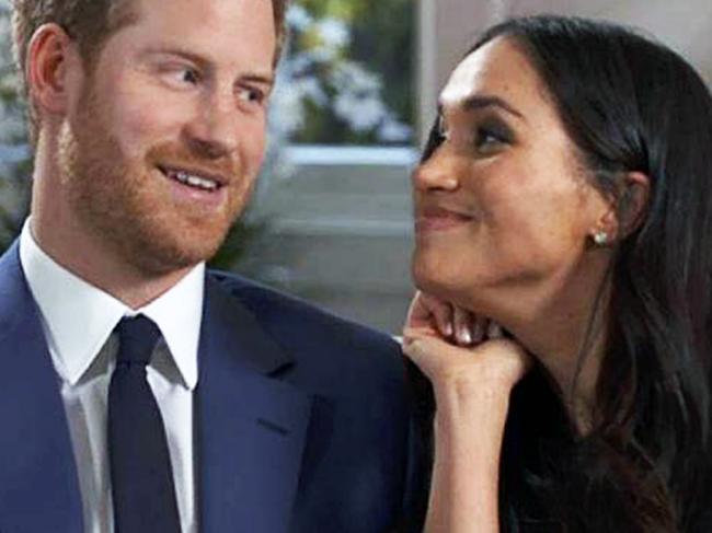 Meghan Markle and Prince Harry during the video of their engagement announcement and interview. Picture: Supplied