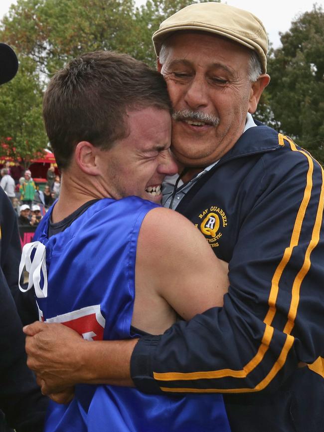 Quarrell with 2013 Stawell Gift winner Andrew Robinson.