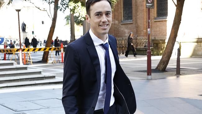 Michael Pryde was all smiles outside court, but it was a different story inside the courtroom, where he was grilled for more than two hours over his financial affairs. Picture: Richard Dobson