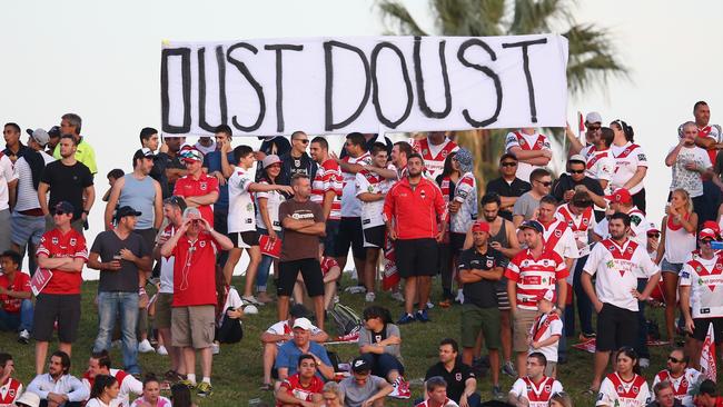 The second banner, which was lost. (Mark Kolbe/Getty Images)