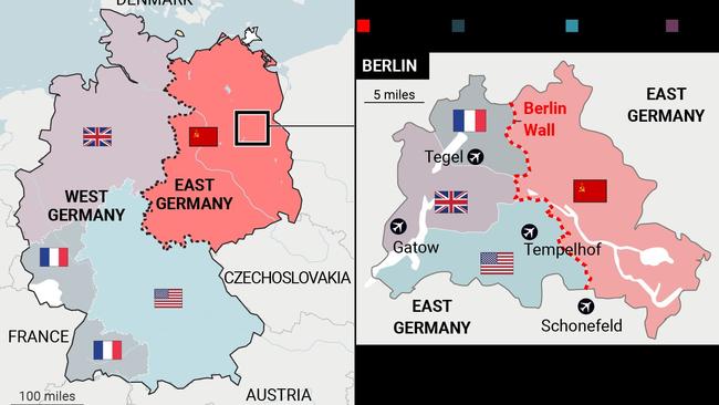 How Germany was divided in 1945. Graphic: The Times and Sunday Times