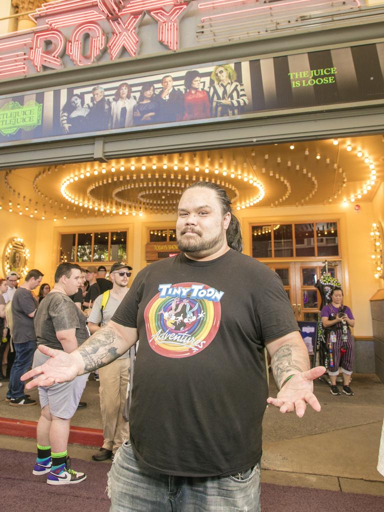 Samuel Hanson on the Green Carpet for the Queensland Premiere of Ã&#146;BeetlejuiceÃ&#147; at Warner Brothers Movie World on the Gold Coast. Picture: Glenn Campbell