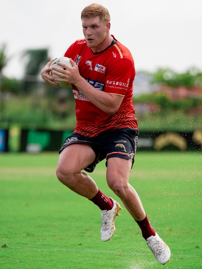 Tom Flegler trains in Redcliffe with the Dolphins NRL team. Picture supplied by The Dolphins