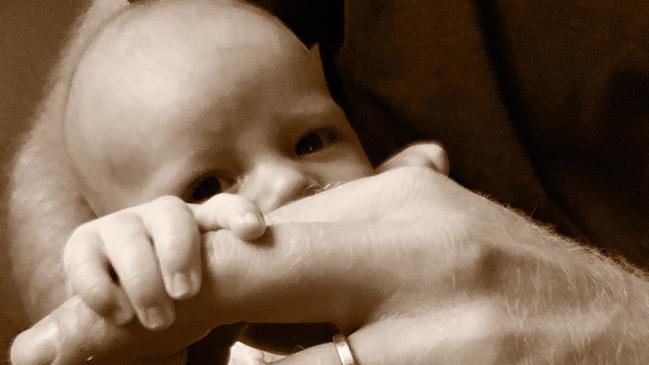 Meghan and Harry posted this adorable new pic of baby Archie on Britain’s Father’s Day. Picture: AFP