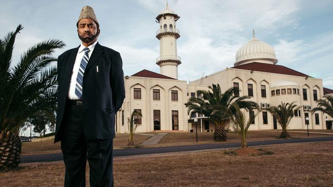 The Marsden Park mosque is empty but Imam Kauser still reaches his community through technology. Picture: Jonathan Ng