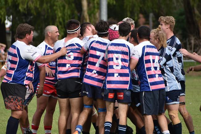 Slade Point Slashers v Moranbah Bulls in Mackay Rugby Union Round 4 Seniors A-Grade Anzac Day clash at Cathy Freeman Oval in Slade Point. Saturday, April 23, 2022. Picture: Max O'Driscoll