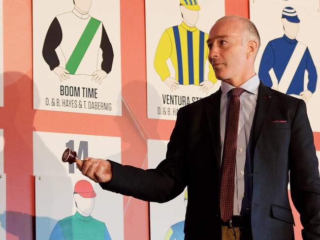 Dave Casey draws barrier 16 for Wicklow Brave at the Caulfield Cup barrier draw. Picture: AAP