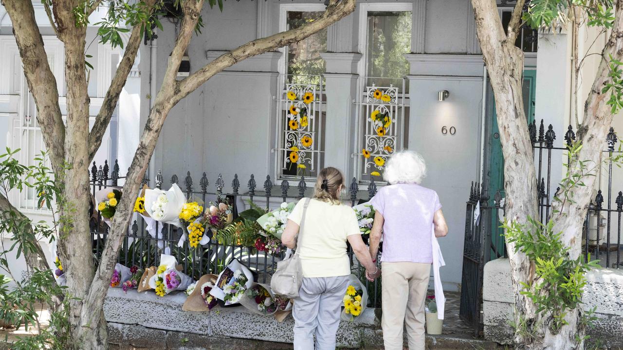 Tributes and flowers have been placed outside the Paddington home of Jesse Baird. Picture: NCA NewsWire/ Monique Harmer