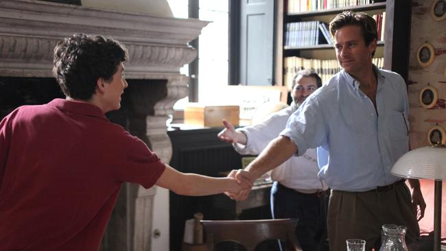 Timothee Chalamet and Armie Hammer in a scene from Call Me By Your Name.