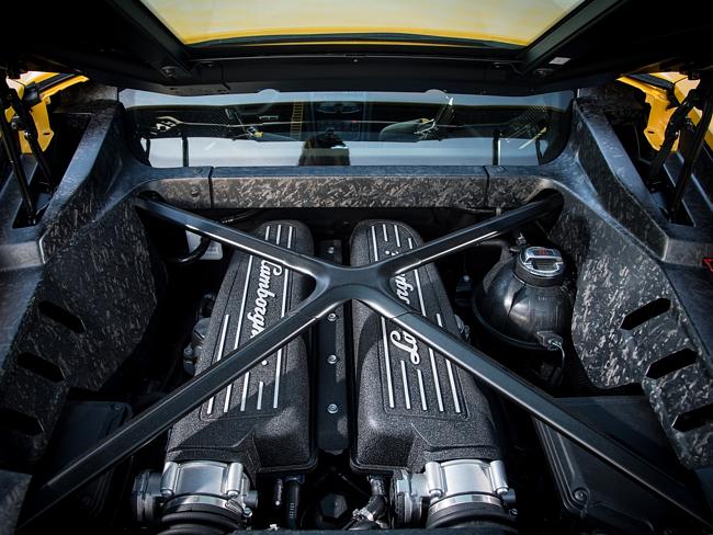 Long awaited ... under the hood of the new Lamborghini Huracan.