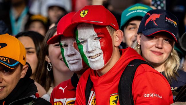 Formula One fans pour into Albert Park. Saturday. Picture: Jake Nowakowski