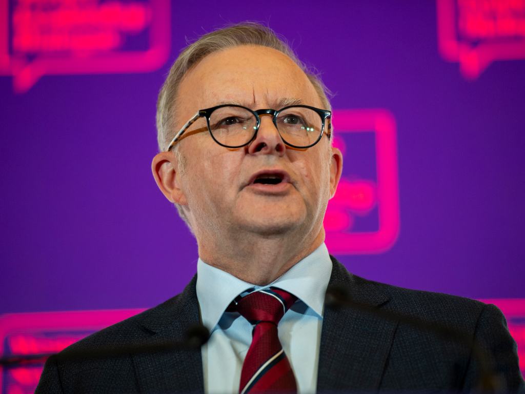 SYDNEY, AUSTRALIA - NewsWire
Photos - Friday, 24 May 2024:

Prime Minister, Anthony Albanese, pictured speaking at Sydney Accor Stadium today during the Western Sydney Leadership Dialogue luncheon.
Picture:NewsWire / Monique Harmer