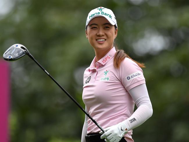 EVIAN-LES-BAINS, FRANCE - JULY 10:  Minjee Lee of Australia pictured during a Pro-Am prior to the Amundi Evian Championship at Evian Resort Golf Club on July 10, 2024 in Evian-les-Bains, France.  (Photo by Valerio Pennicino/Getty Images)