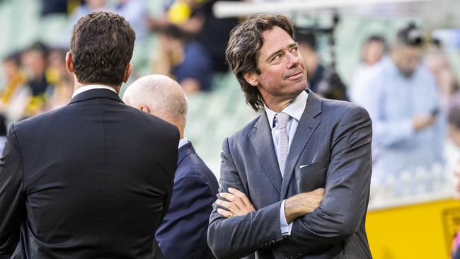 AFL CEO Gillon McLachlan says the league is in no hurry to make a decision on this year’s grand final. Picture: Aaron Francis/The Australian