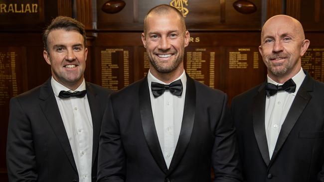 South Austalian Football Hall of Fame inductees L-R Jade Sheedy, Scott Thompson and Roy Laird. Picture: James Elsby