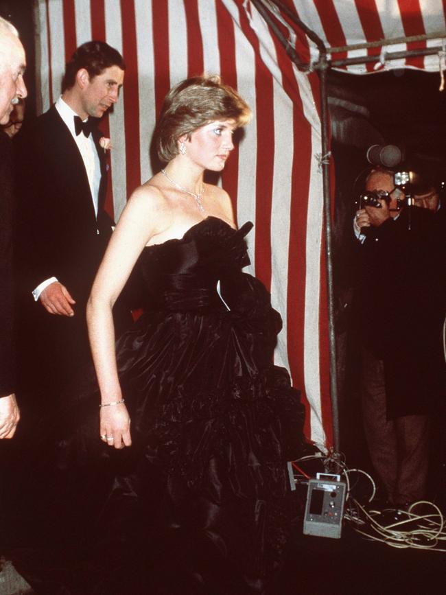 That dress: Lady Di and Prince Charles on their first public outing, March 1981. Picture: Getty Images