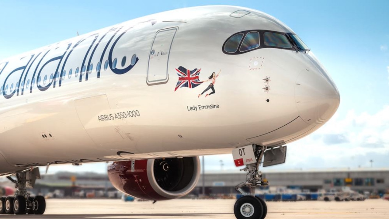 One of Virgin Atlantic’s new A350s will be named Lady Emmeline after British suffragette Emmeline Pankhurst. Picture: Virgin Atlantic