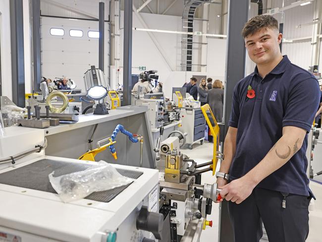 Apprentice Bradley Vickery training at the Rolls Royce facility. Picture by Nigel Howard/Nigel Howard Media