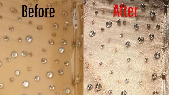 Pictures showing damage to the Marilyn Munroe dress worn by Kim Kardashian. Instagram