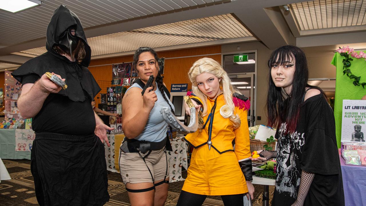 Memphis Fowler, Shana Mcloughlin, Osheen Baker and Toni Singer at the City of Darwin Geektacular event, 2024. Picture: Pema Tamang Pakhrin