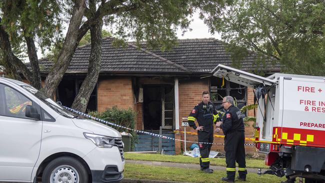 Emergency services personnel at the Lalor Park home. Picture: NewsWire / Simon Bullard