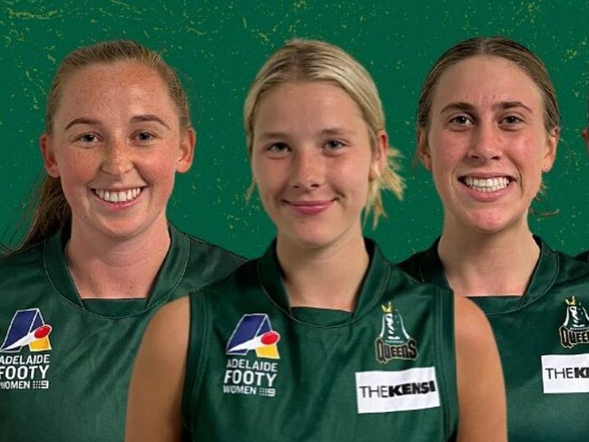 Eliza Cunningham (middle) has been a force for Pembroke OS in the middle and in the forwardline. Picture: Pembroke Old Scholars Football Club